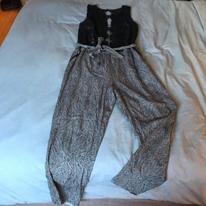 Anthropologie Elevenses Lace Top Patterned Jumper